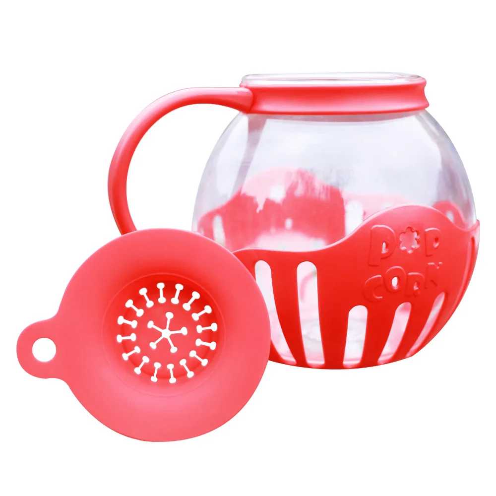 Micro-Popcorn Microwave Oven Homemade Silicone Lid High Boron Glass Popcorn Vase