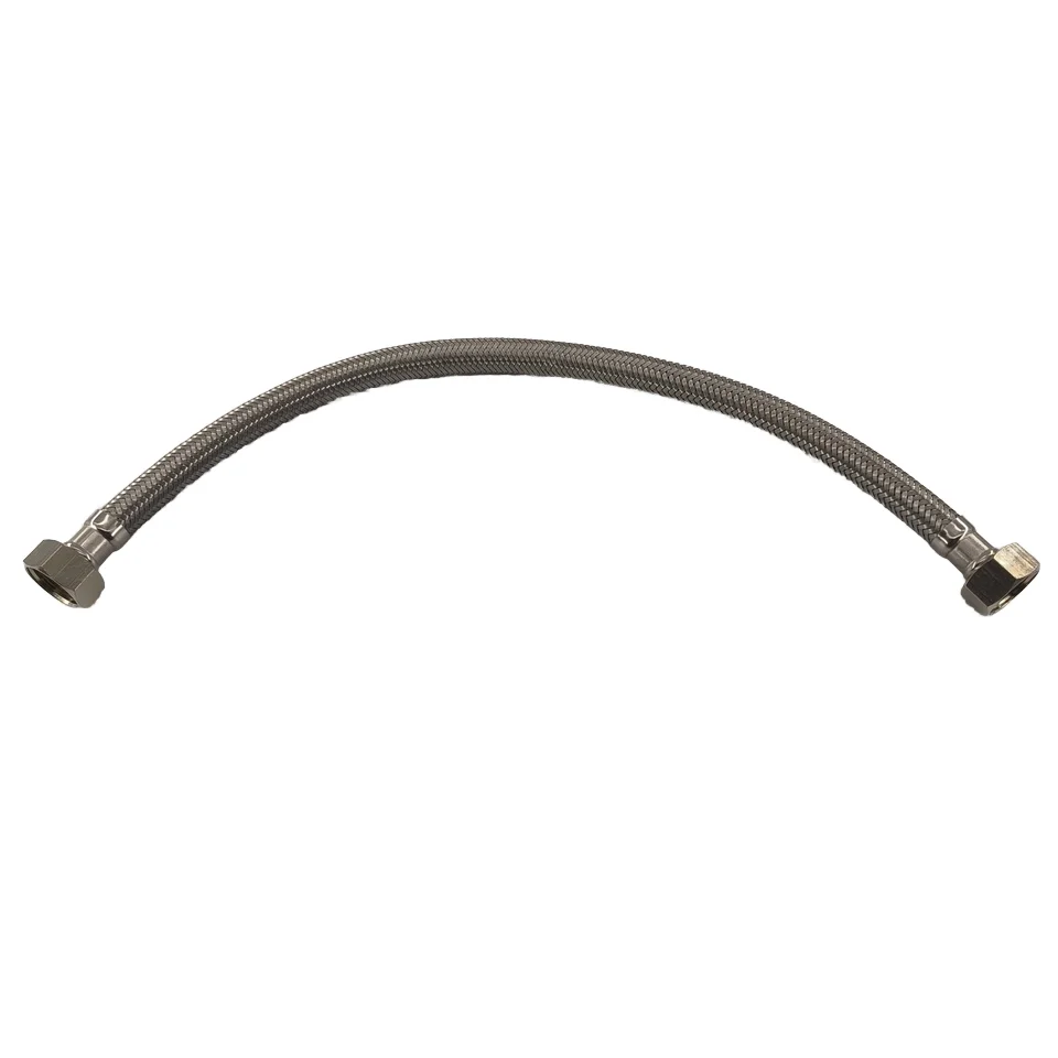 Heavy-Duty 304 Stainless Steel Wire Braided Sanitary Ware Flexible Hose EPDM Tube Pipe Hose Plumbing Use F1/2*F1/2 Bathroom Use