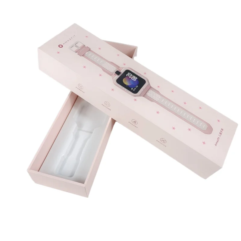 Custom design and printing watch boxes  & cases luxury paper watch box with EVA sponge pearl cotton insert