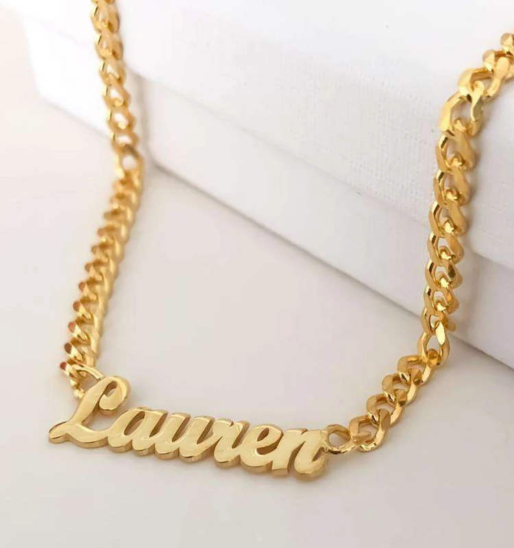 Customized China Manufacturer Wholesale Fashion Gold Plated Stainless Steel Necklace Jewelry