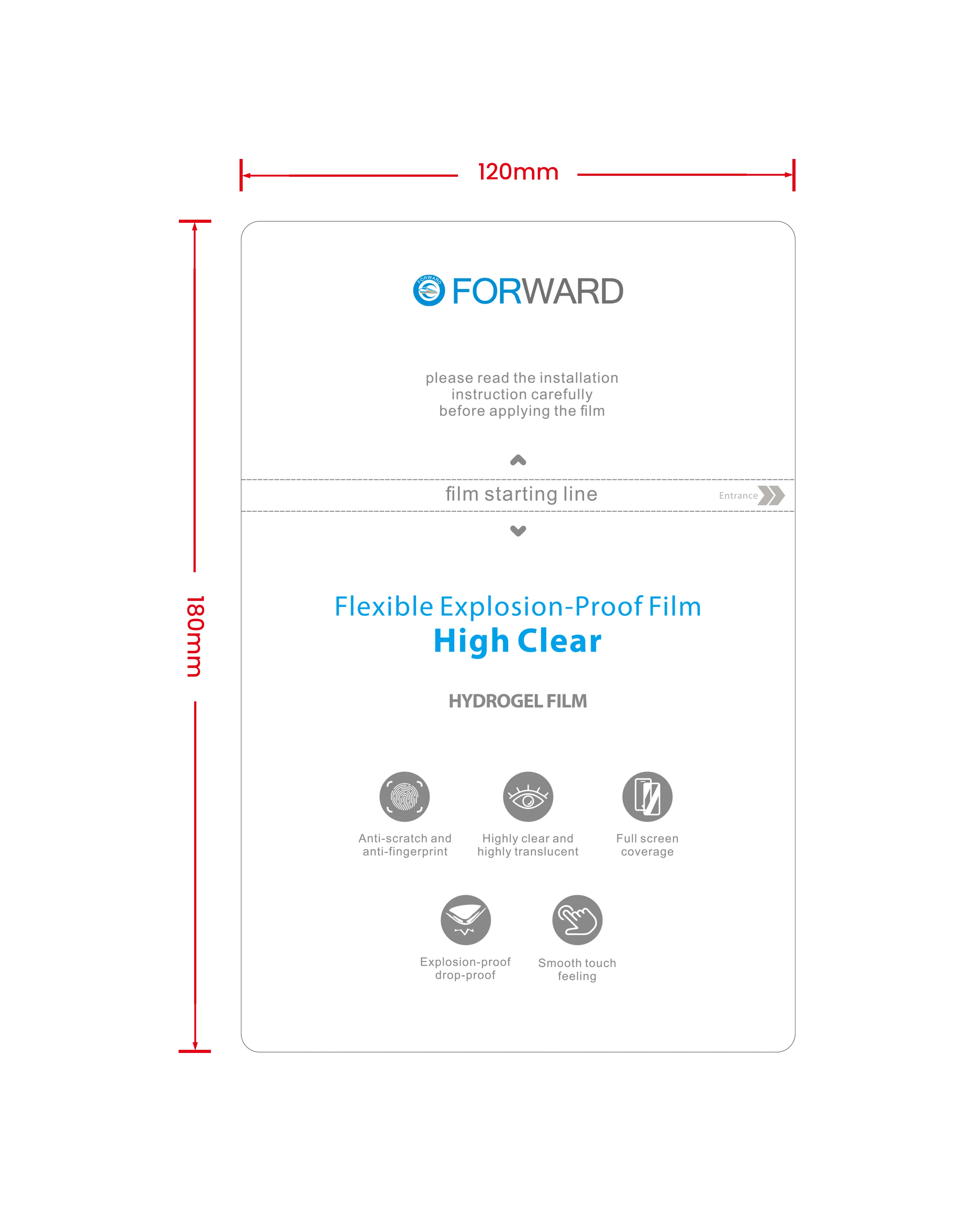 FORWARD 120X180 mm High Clear Soft Hydrogel Film 9 Inches Mobile Phone Screen Product for iphone 13 OnePlus Screen Protector