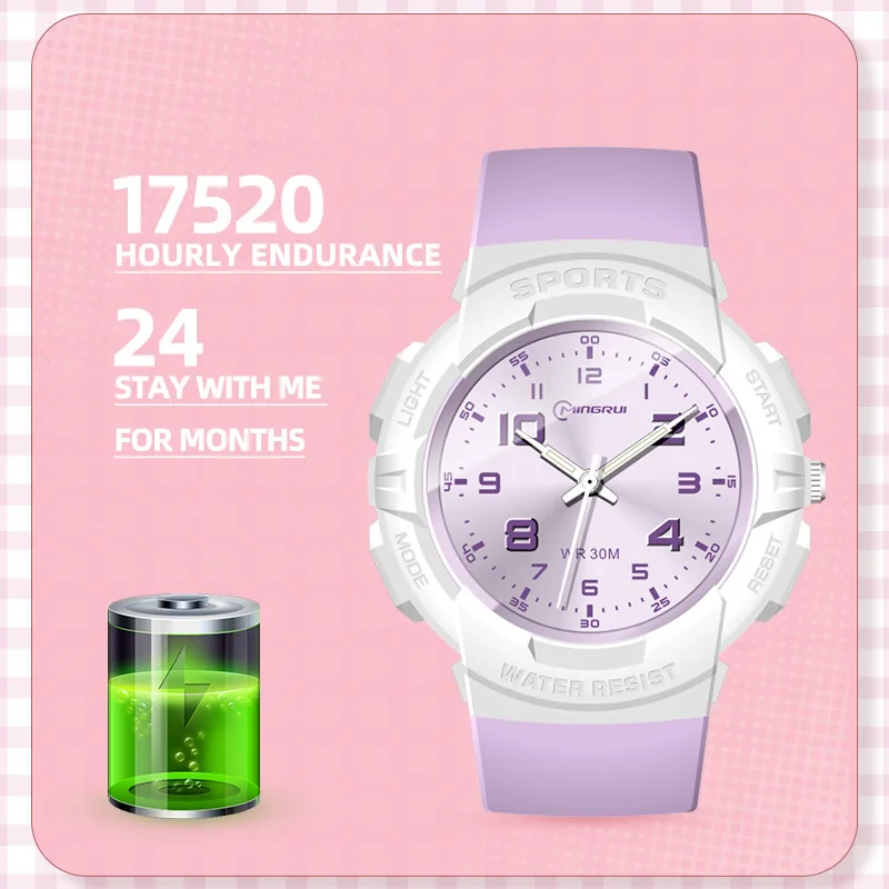 MINGRUI Kids Watch Children Quartz Watches Wristwatch Jelly for Girl and Boy Clocks Sport Baby Student Plastic Montre