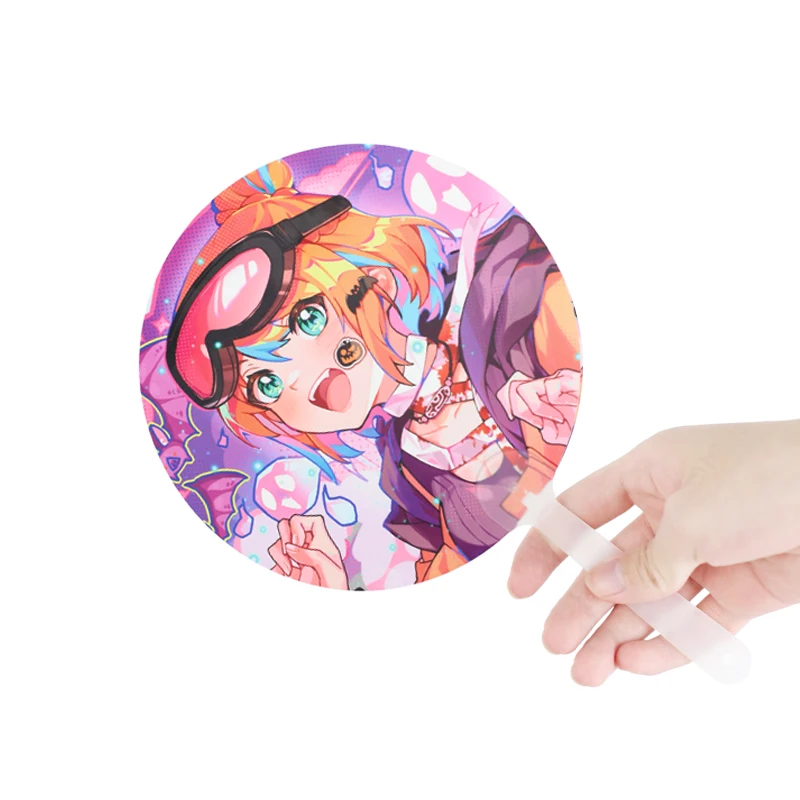 Custom Print Personalized Waterproof Plastic Hand Fan Sublimation summer gifts transparent Round Hand Fans