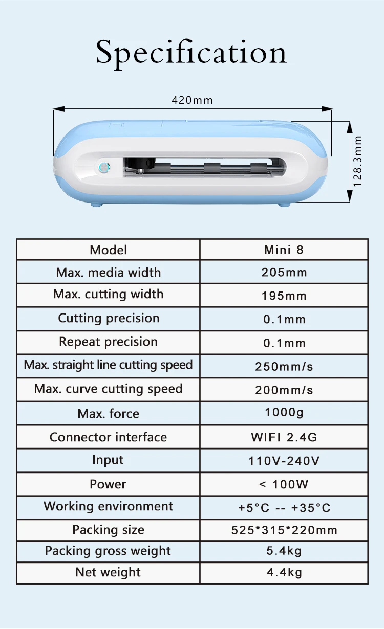 New Product High Quality Gear Setting Blade Holder 195mm Max Cutting Width Screen Protector Film Cutting Machine
