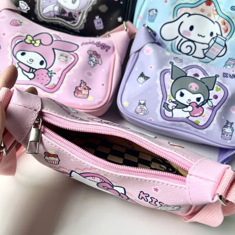 Botu fashion sanrio Shoulder Bags kawaii anime  Cinnamoroll melody PU ox high-capacity girls gifts Shoulder Portable bags