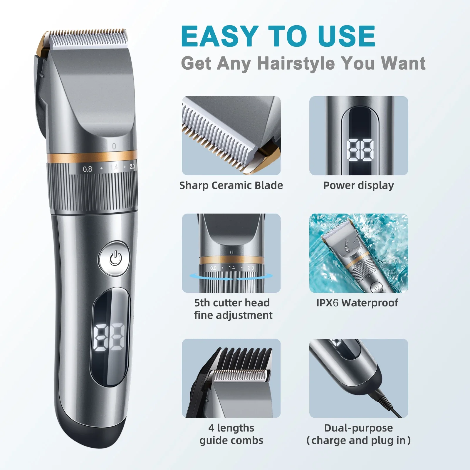 2023New Hair Cutting Machine Professional Beard Trimmer Electric Shaver for Adult Body Hair Shaving Machine Safety Razor Clipper