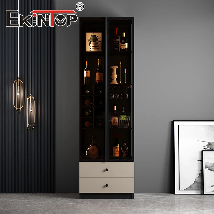 Ekintop Роскошная высококачественная мебель для гостиной шкафы с высоким блеском коммерческий шкаф бара набор и виски
