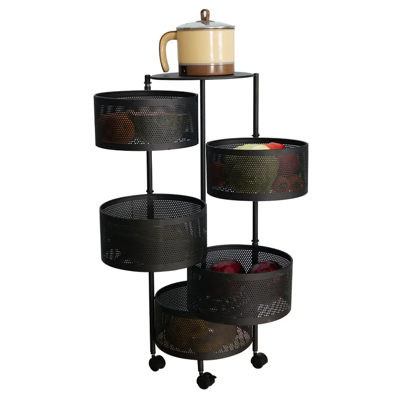 Kitchen Storage Rotatable Shelf 3/4/5 Layers Vegetable Water Bottle Gym Batteries Rack Storage Cabinet