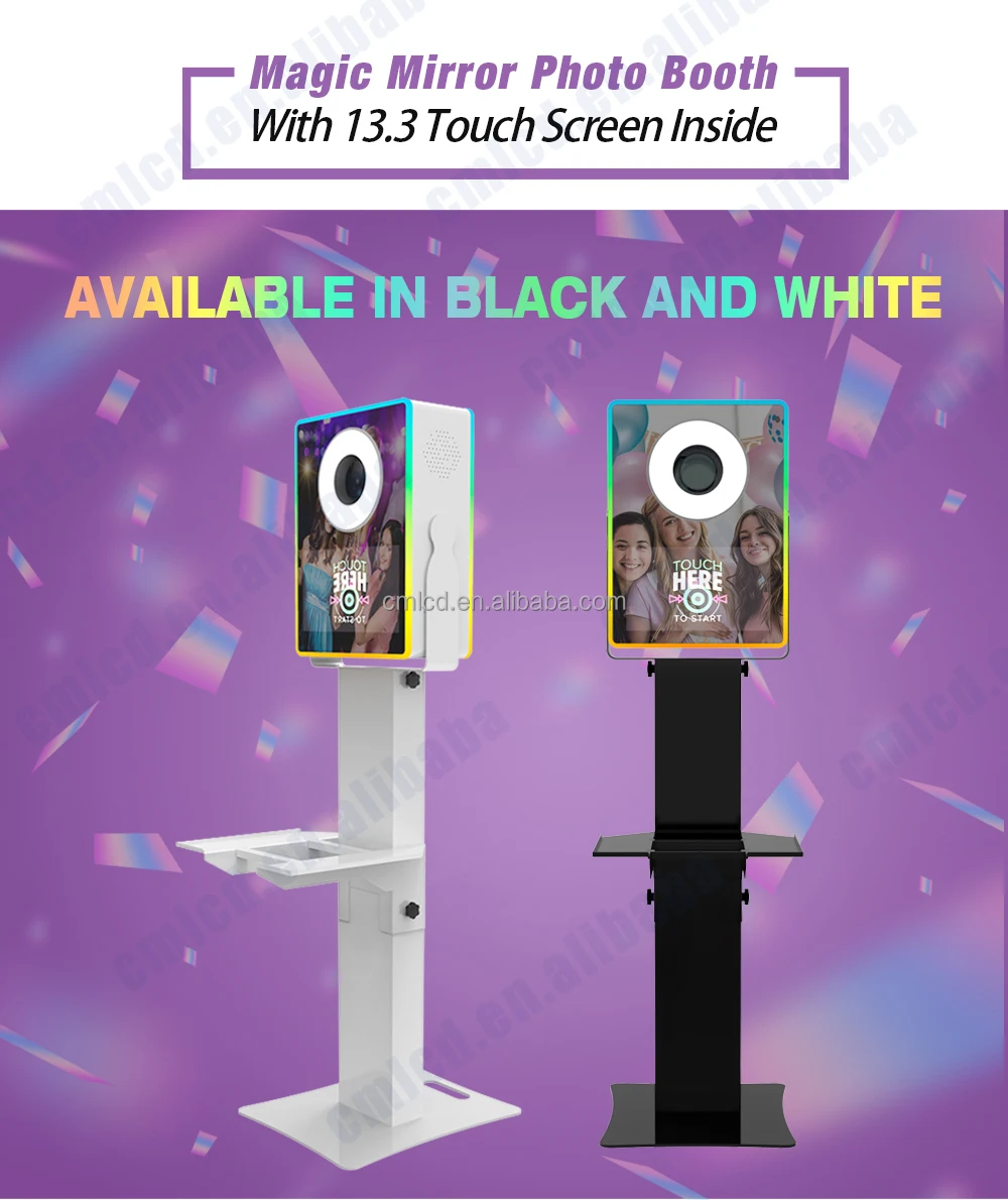 2025 Wholesale Mirror Photo Booth Machine Selfie 13.3 Inch Touch Screen Magic Mirror Photobooth With Camera