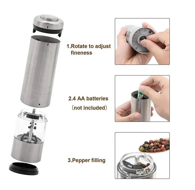 Automatic Pepper Mill Salt Grinder Electric Set Grinder with Ceramic Mechanism