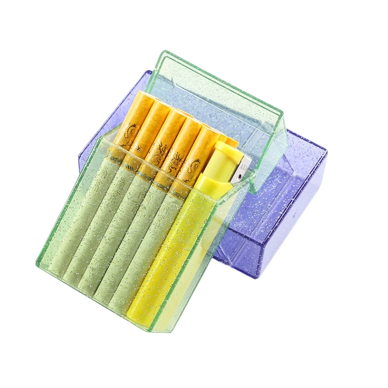 Transparent moisture-proof smoking box colorful cigarette case flashing unisex personality fashion portable cigarette box