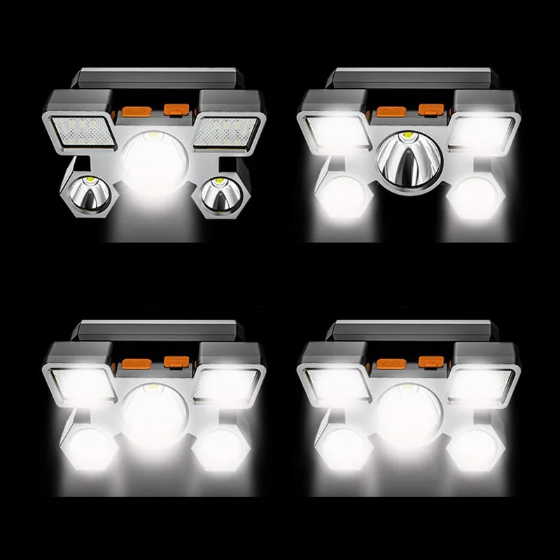 Best Led Head Lamp 90 Degree Pivotable Head Strong LED Headlamp Waterproof Rechargeable 9 LED Headlamp Flashlight 1800lumen