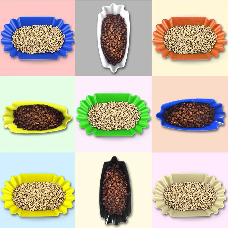 Food Grade PP Plastic  Snack Serving Tray Oval Plate Coffee Cupping Tray Capacity of 450G Coffee Bean Plate