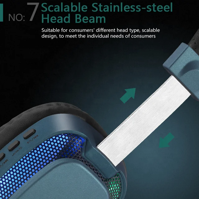 
Luminous Bluetooth Headphone Colorful Light Headset Music Call Wireless Earphones 