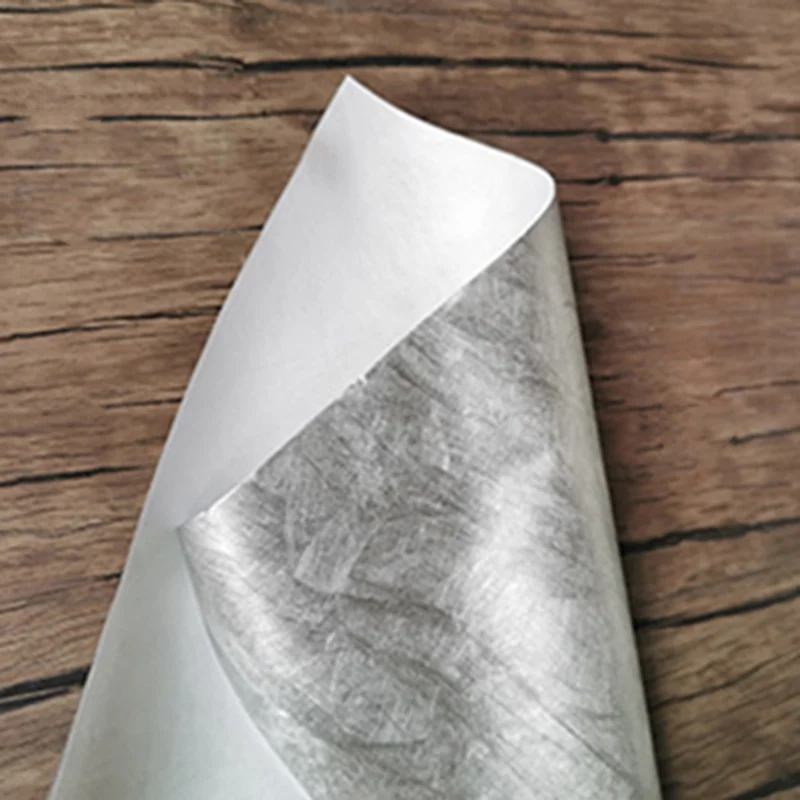 Stock 1443R Tyvek for Shopping Bag Coating Fabric Nonwoven 100% Polyester DYED Mengxian Eco-friendly Reusable Silver with Sliver