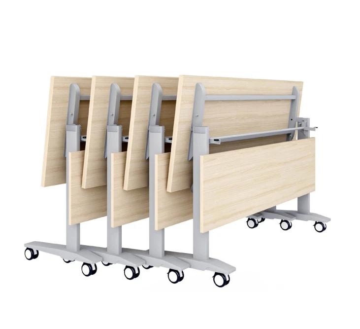 Folding Training Table And Chair Combination Conference Table Double Tutoring Class Study Desk Long Table Office Movable Desk