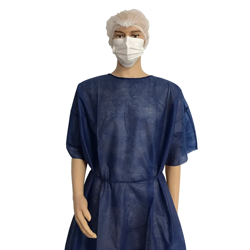 Medical Consumables Topmed Disposable Nonwoven Pp/sms Hospital Clothing Patient Gown With Short Sleeves