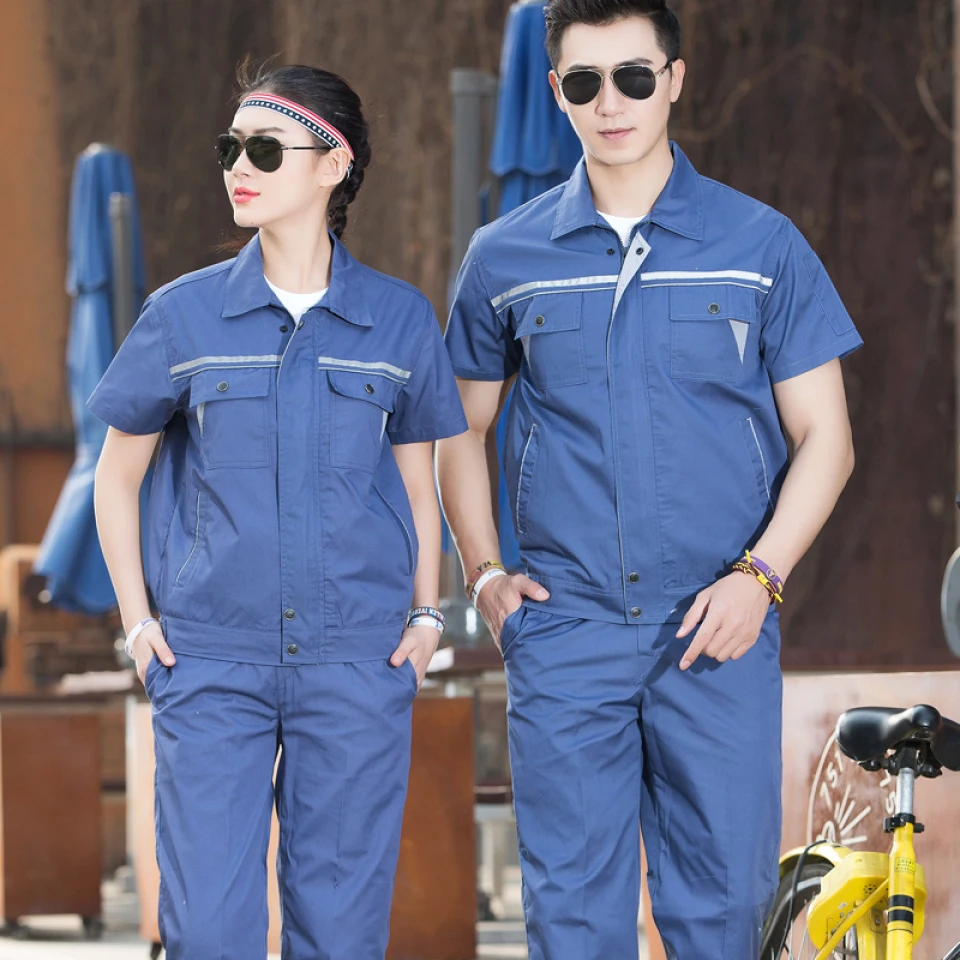 2023 High quality short sleeve working clothes for men and women uniforms_workwear