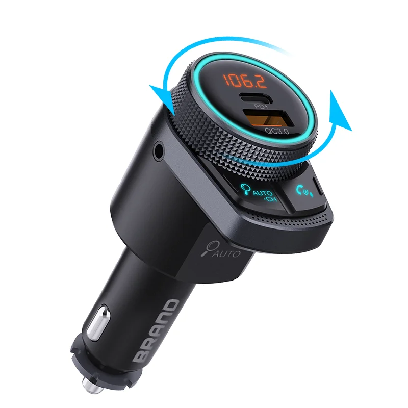 New arrivals auto electronics car mp3 player auto-scan feature fm transmitter dual USB PD20W QC3.0 car charger