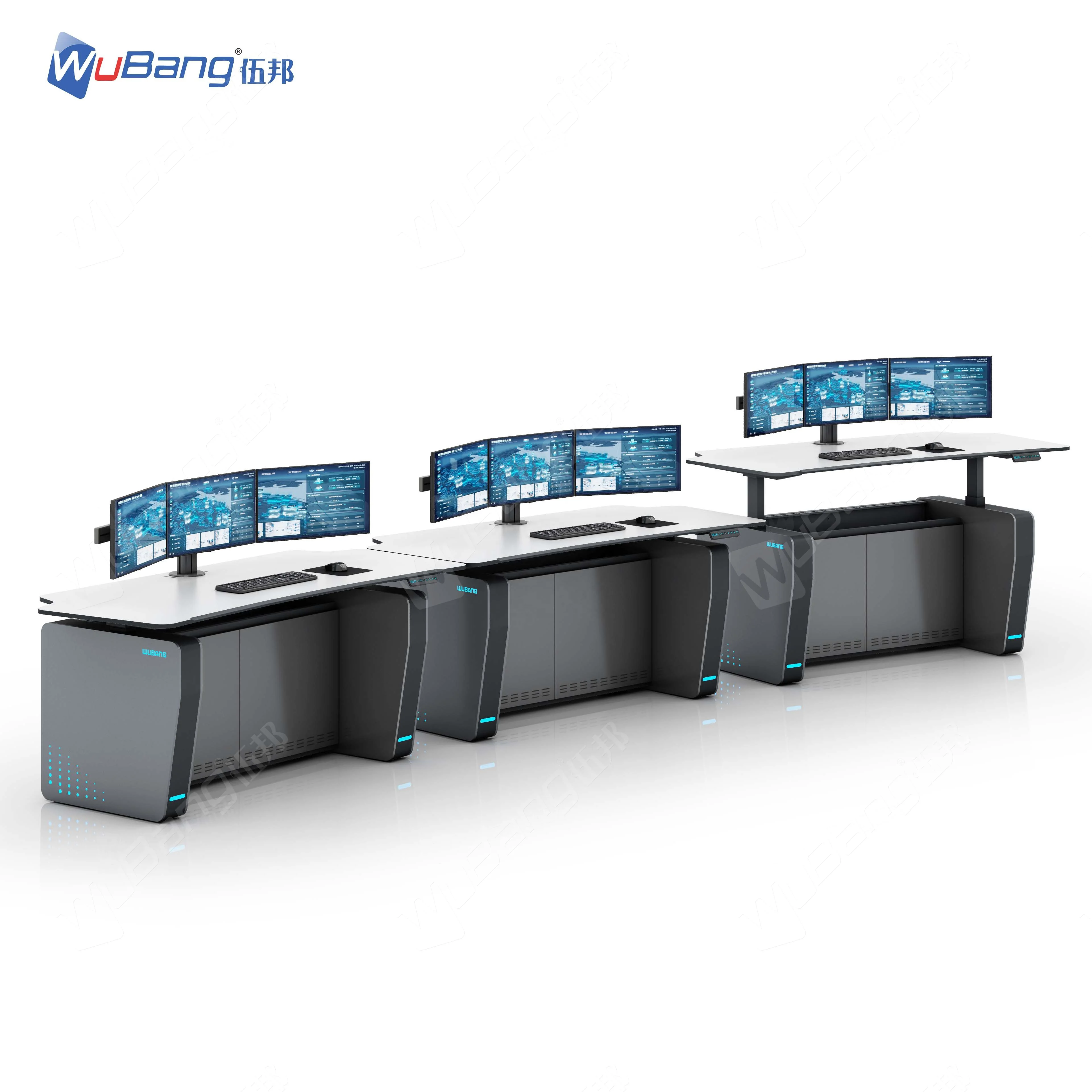 Ergonomic Design Emergency Monitoring Console Table Command Centre Security Control Room Lift Up Desk Console