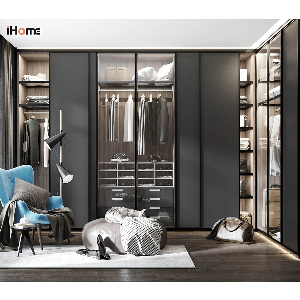 Современный высококачественный Открытый гардероб iHome Foshan изготовленный на заказ шкаф для спальни