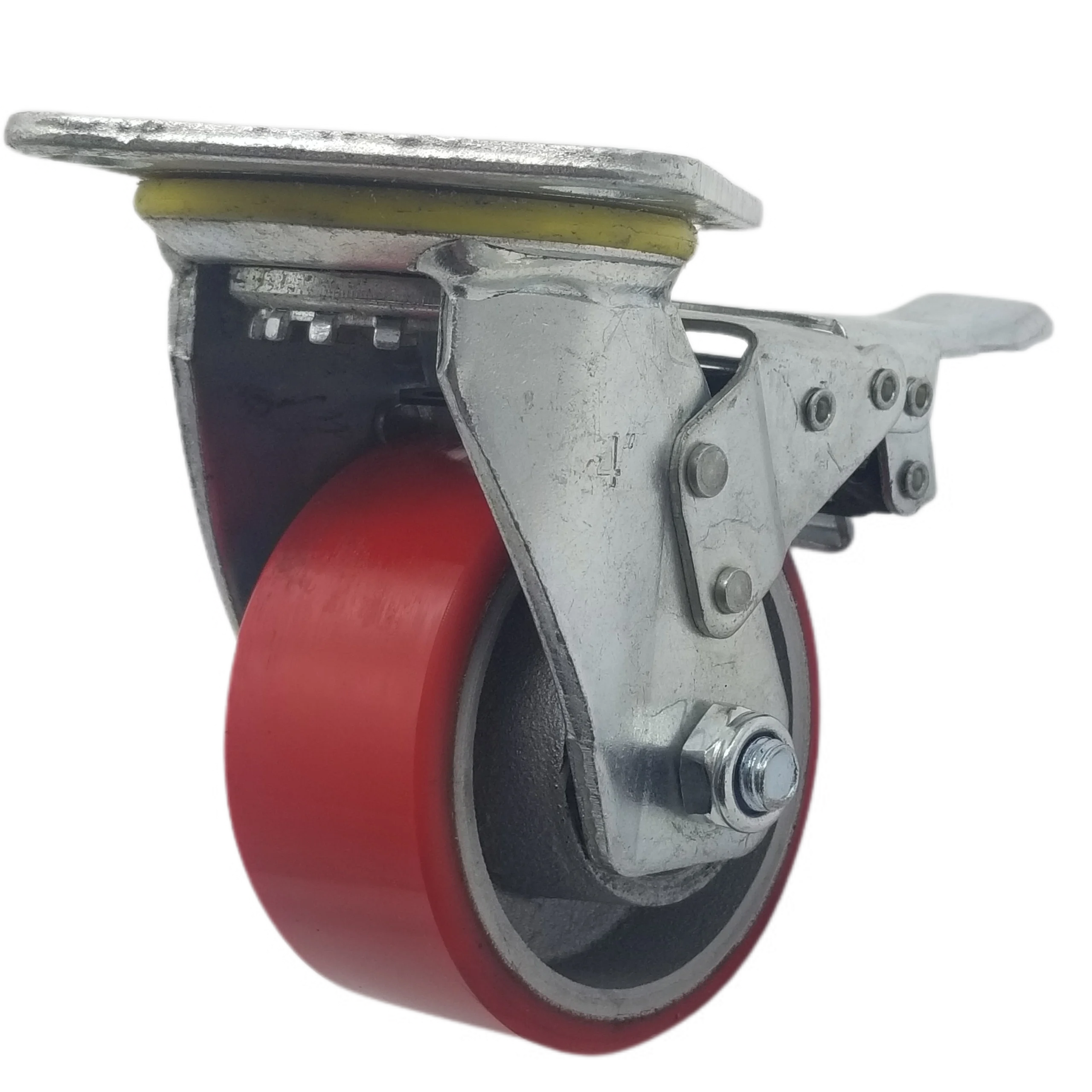 (Марка Good) железное ядро плита Универсальный тормозной красная тарелка 4 дюйма Heavy Duty из искусственной кожи/кпромышленной тележки