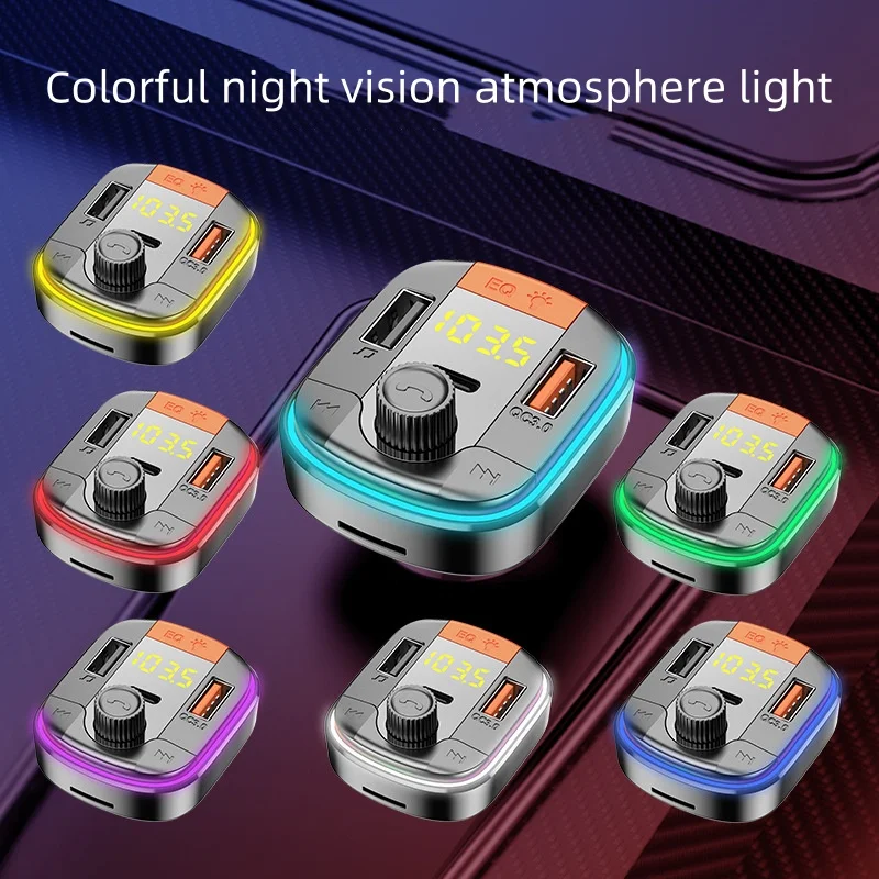 Wireless Car Kit Fm Transmitter Mp3 Car Player PD Type C Qc3.0 Quick Charge Car Fm Transmitter