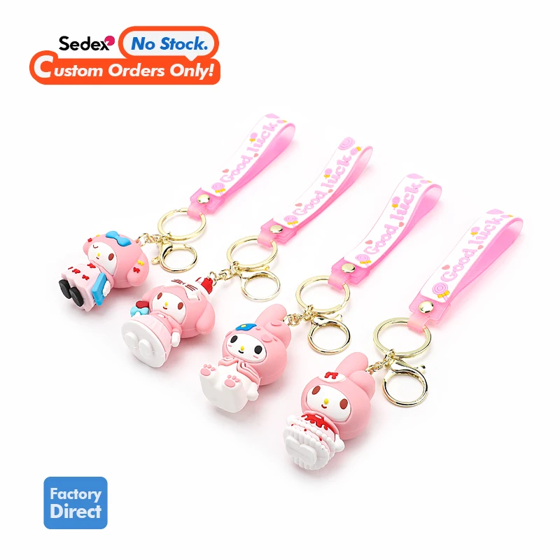 2024 Wholesale Custom Promotional Car Doll Keychain 3D Figure Soft Rubber Personalized Cartoon Pvc Rubber Keychains Key Ring