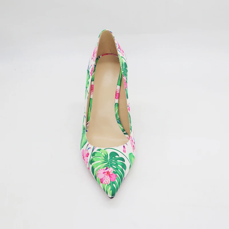 Stiletto Heels Fall Shoes Women Pumps Printed Flower Gold Heel Popular Fashion Wears 2022 Shoe
