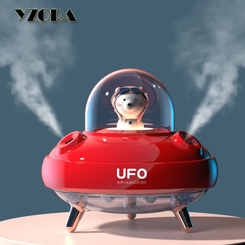 
Manufacturer Wholesaler hot selling portable 400ml household UFO double sprayer wireless air humidifier for car 