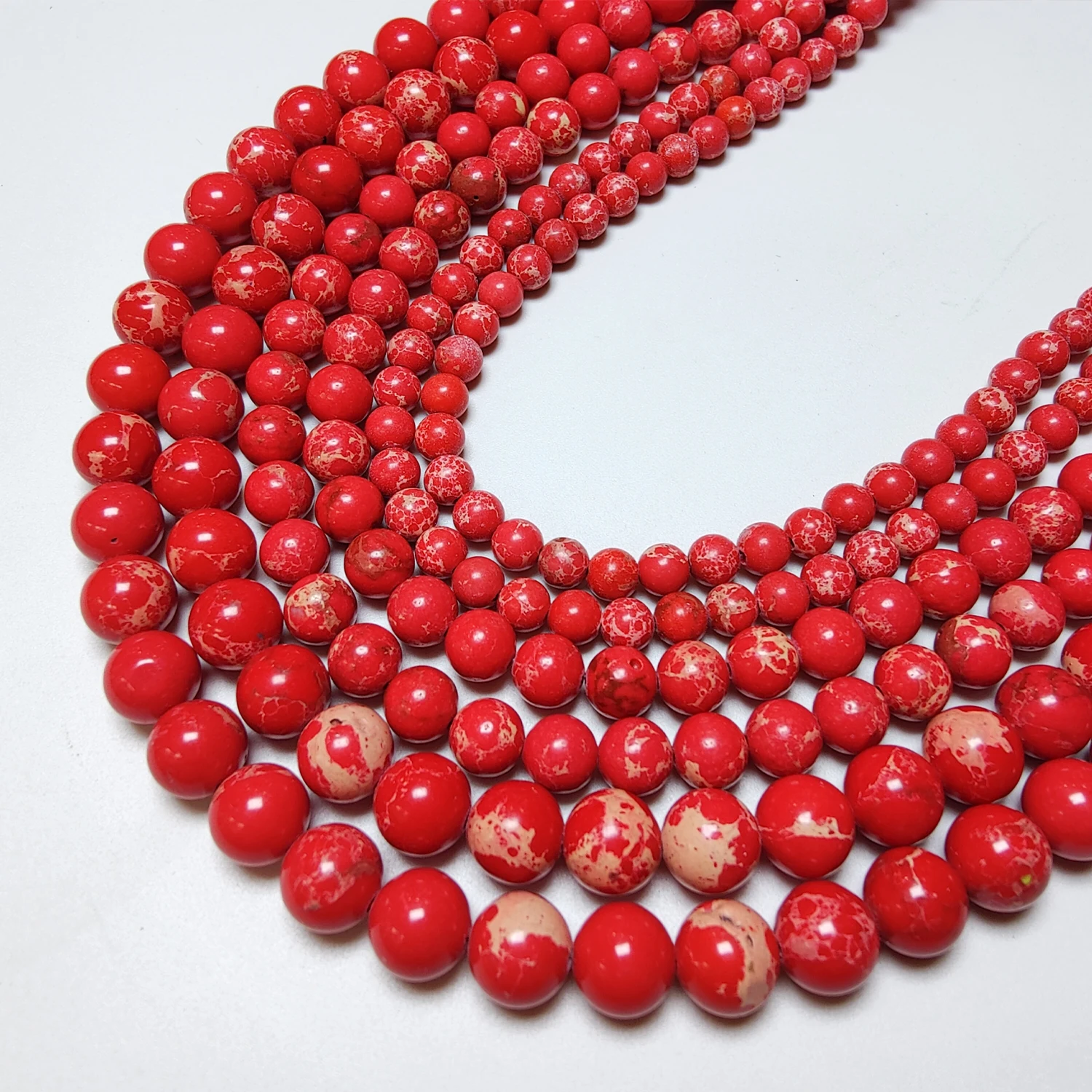 ZHENZHEN Sea Sediment Imperial Jasper Beads for Jewelry Making 6 MM Colorful Pink Imperial Jasper Gemstones Loose Stone Beads