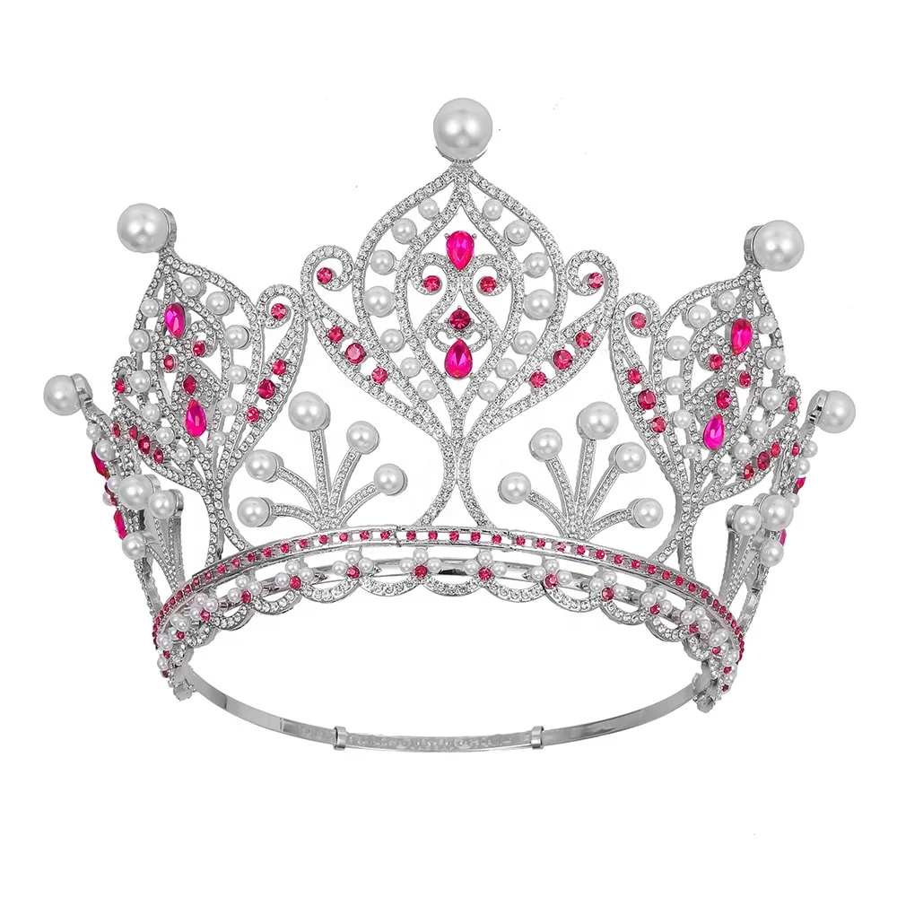 DAIMING HG03213 New cheap Crown Awards Tall Beauty Tiara Rhinestone Crystal flower crown