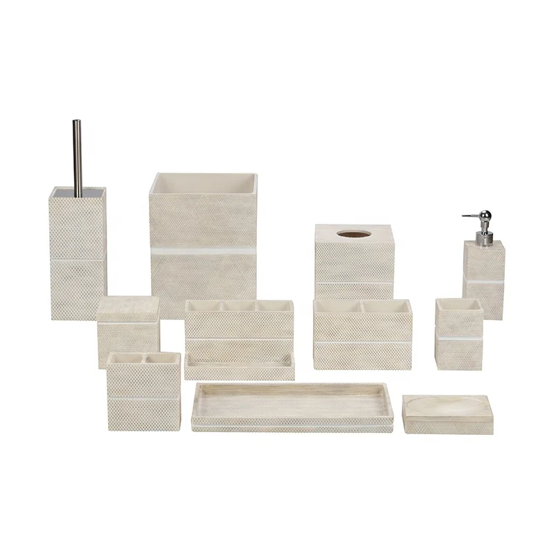 Distress Burly Wood Color Effect Soap Dish With Tooth Brush Holder Bathroom Accessories Made Of Resin Bathroom Set Wholesale