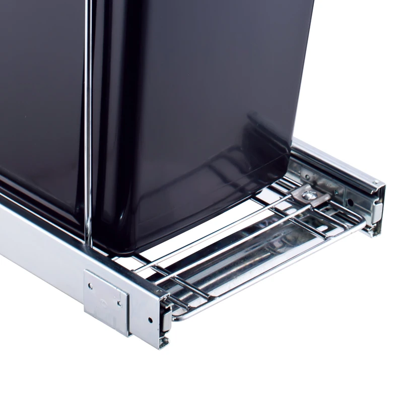 Custom Logo Sliding Cabinet Bin Trash Can Pull Out Cabinet Trash Bin