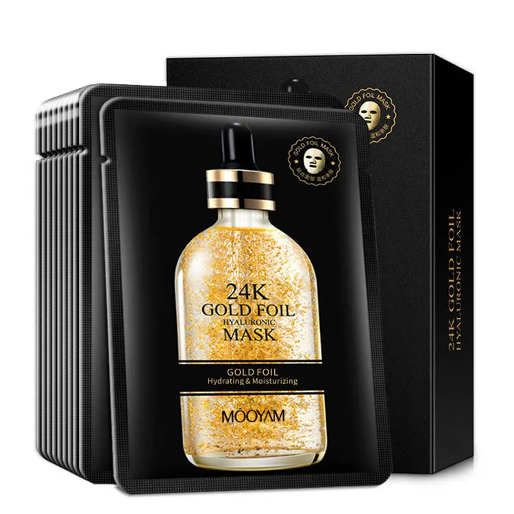 Wholesale Vitamin C Face Skin Care Sets Moisturizing Face Sheet Whitening 24K Gold Hydrogel Collagen Crystal Facial Mask