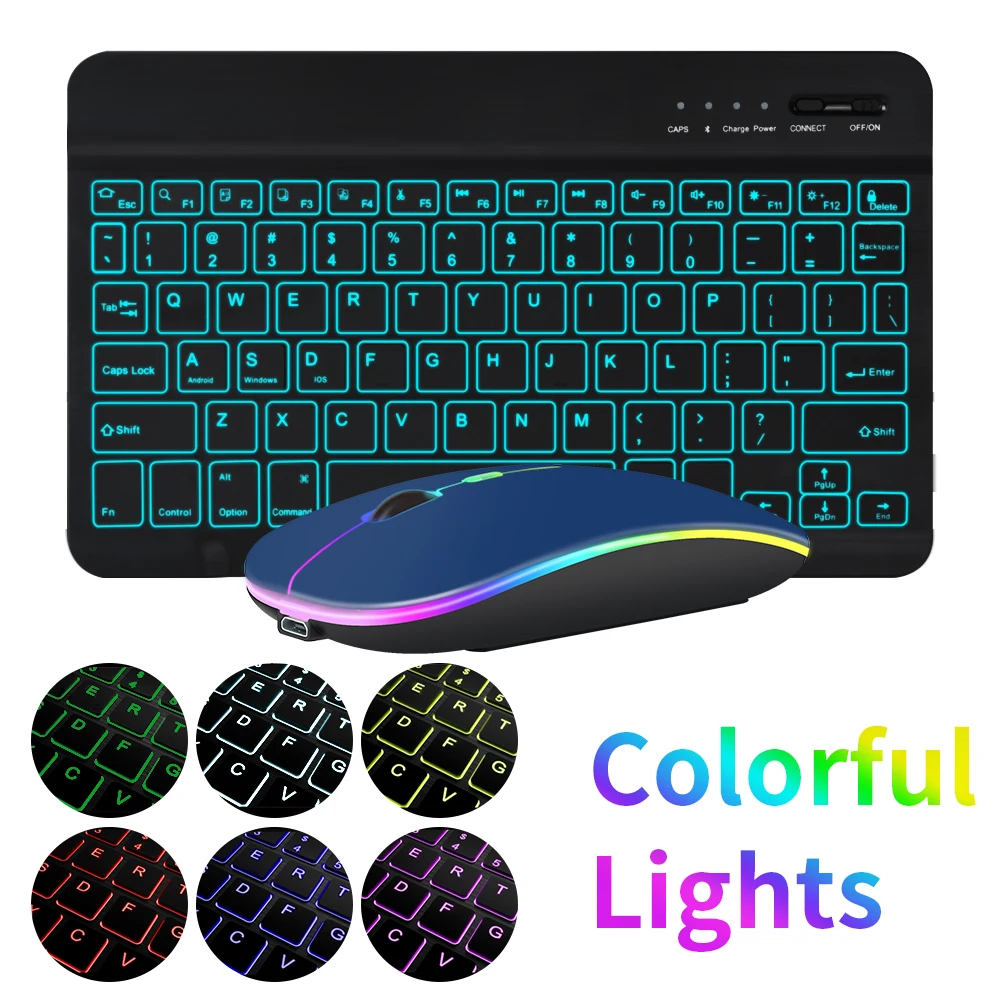 Buy LED Light 2.4g and BT Mouse and Keyboard Wireless Set For Laptop Ipad Pro Air Mini