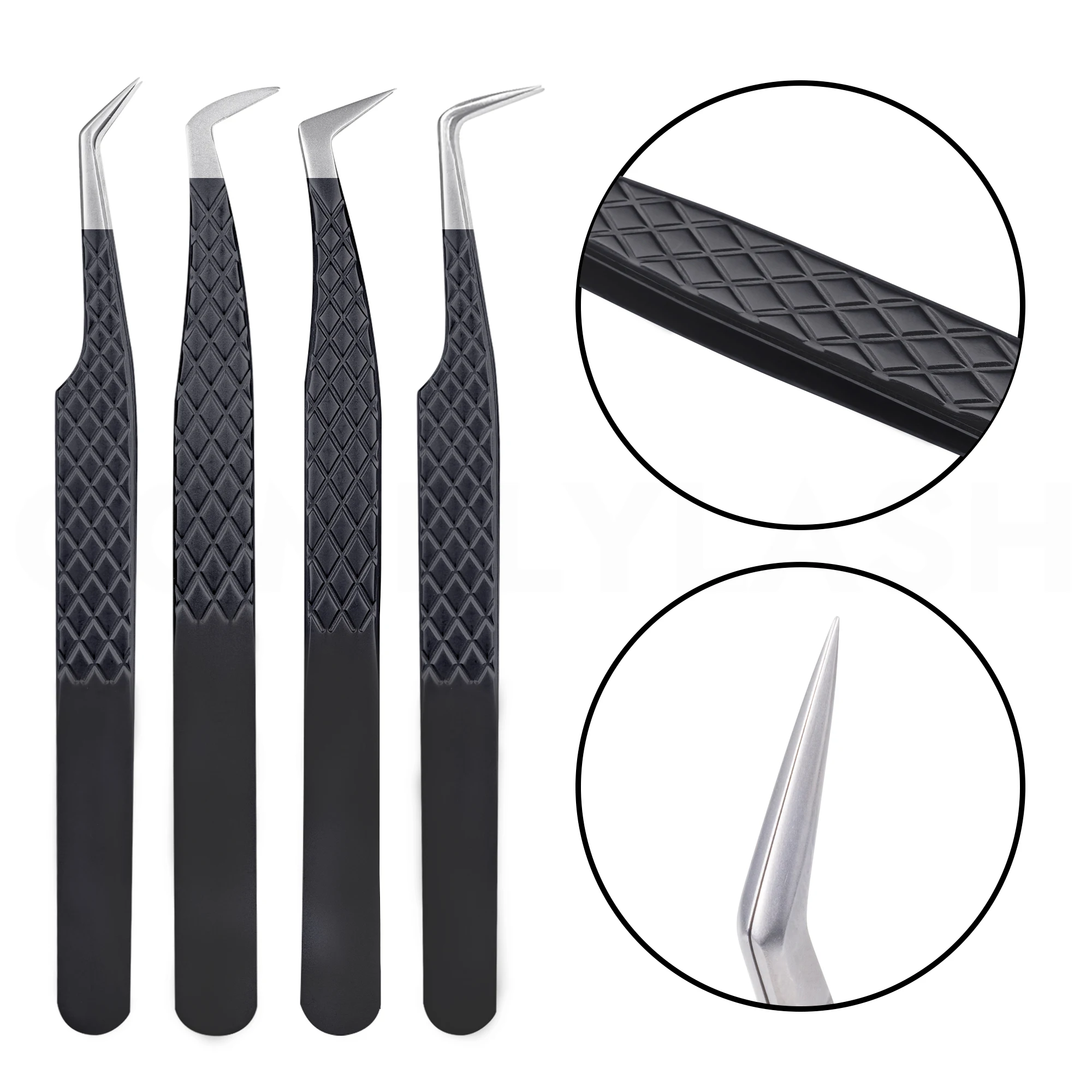 RU  fish mesh stainless steel tweezers high density beauty blossom grafting false eyelash tool clip