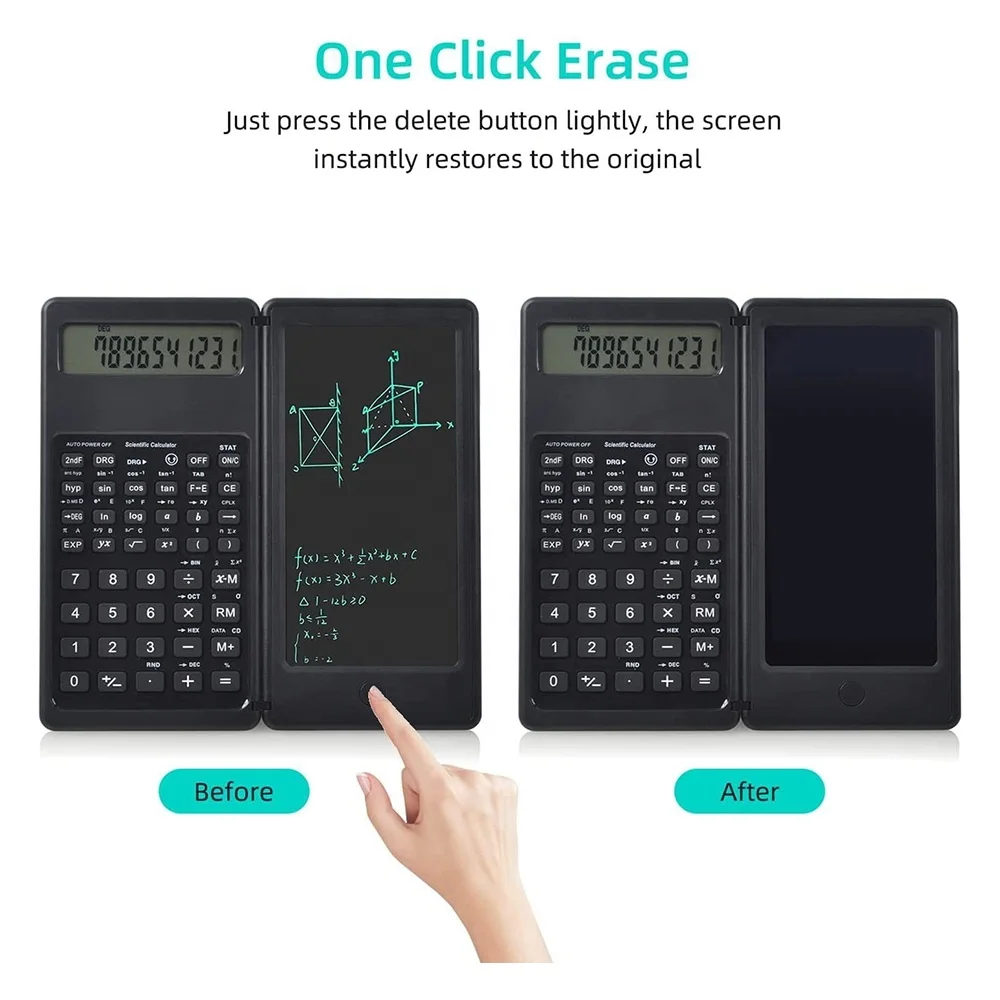 Drawing Tablet Science Calculator LCD Writing Pad Electronic Notepad with Calculator Scientific