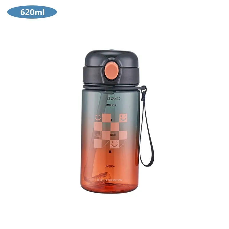 2024 новый продукт портативный термостойкий прозрачный градиентный цвет бутылка для воды с веревкой можно использовать или дома