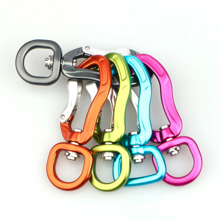 Swivel Snap hook keychain matte silver aluminum swivel carabiner