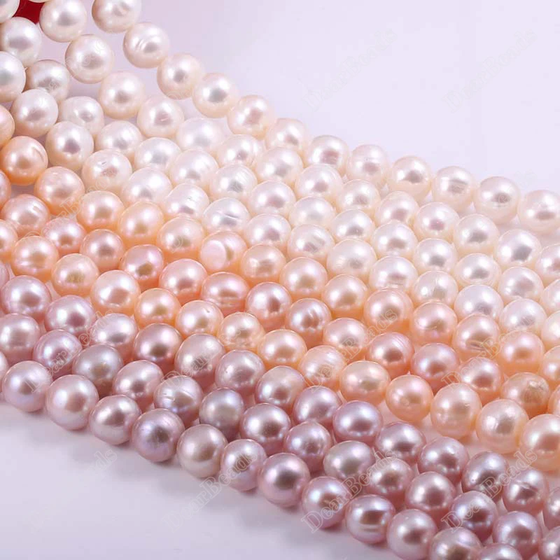 AA Grade Natural Cultured Fresh Water Colourful Potato Genuine Loose Pearl Beads For DIY Jewelry Making White Pink Purple 12mm