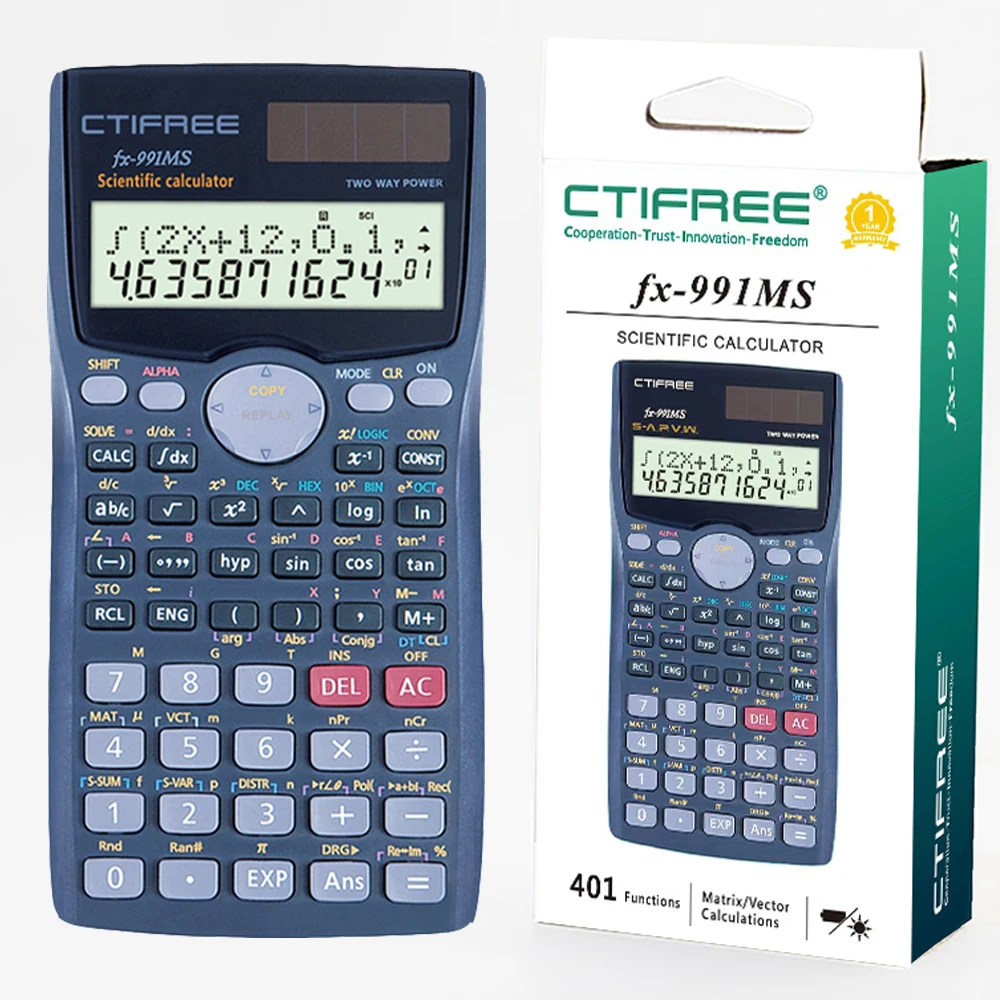 FX-991MS научный калькулятор 10 + 2 цифры высокого качества Канцтовары