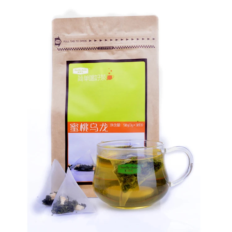 
OEM Customized kraft paper bags Packaging Peach Oolong Tea for Taiwan bubble tea 