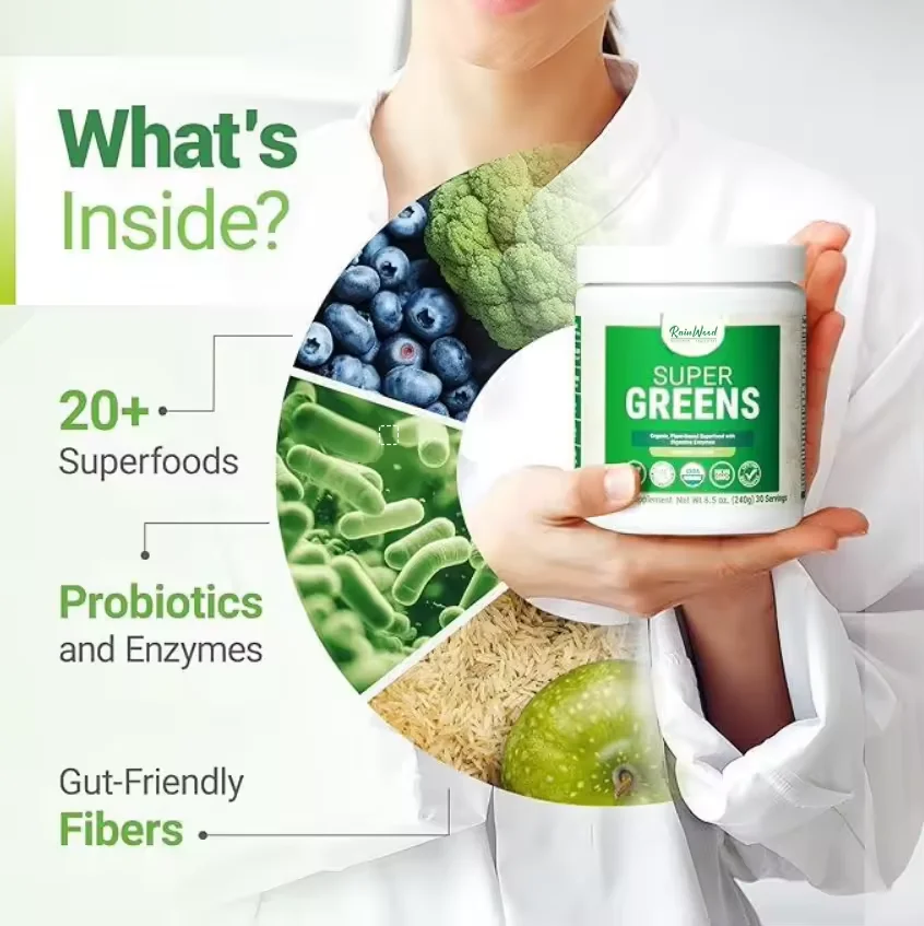 Bulk Super Green  Powder Supplement Private Label Super Green Powder For Adults