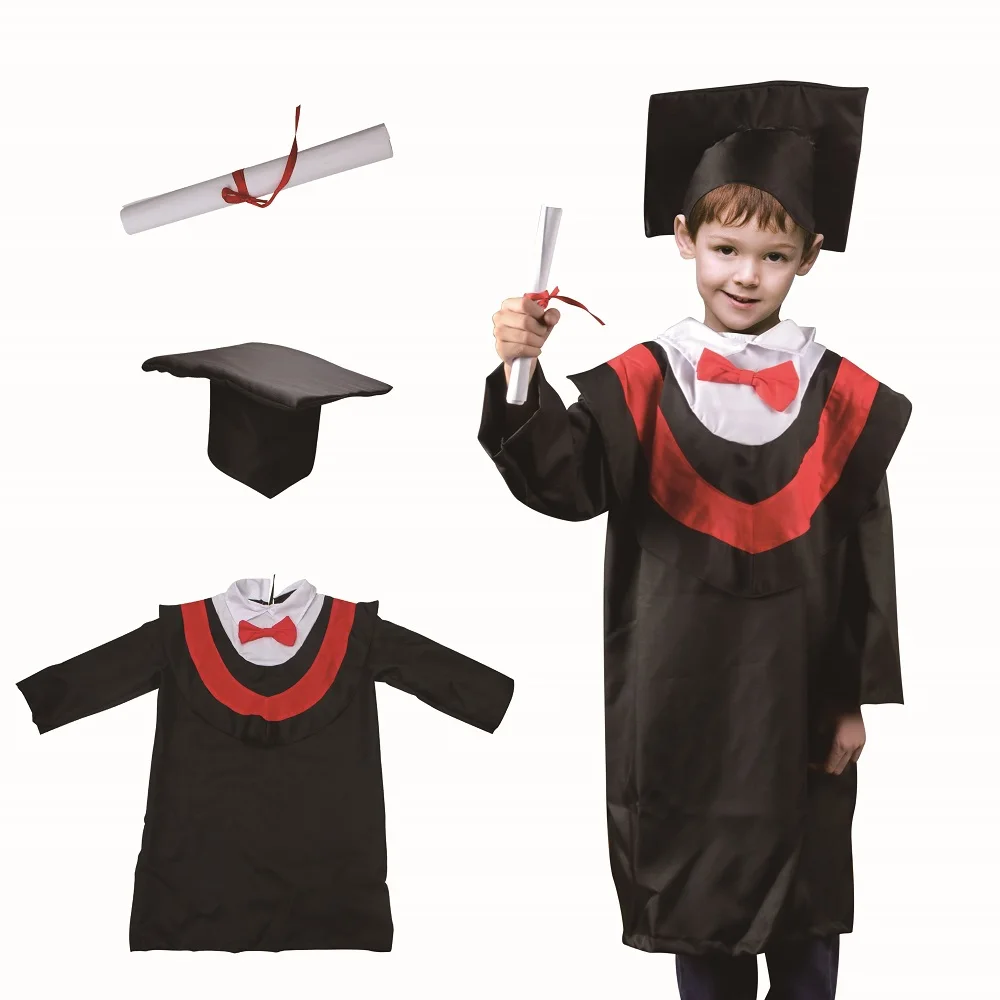 Directly Factory Children Kindergarten Graduation Ceremony Black Bachelor Gown Kids School Graduation Gown