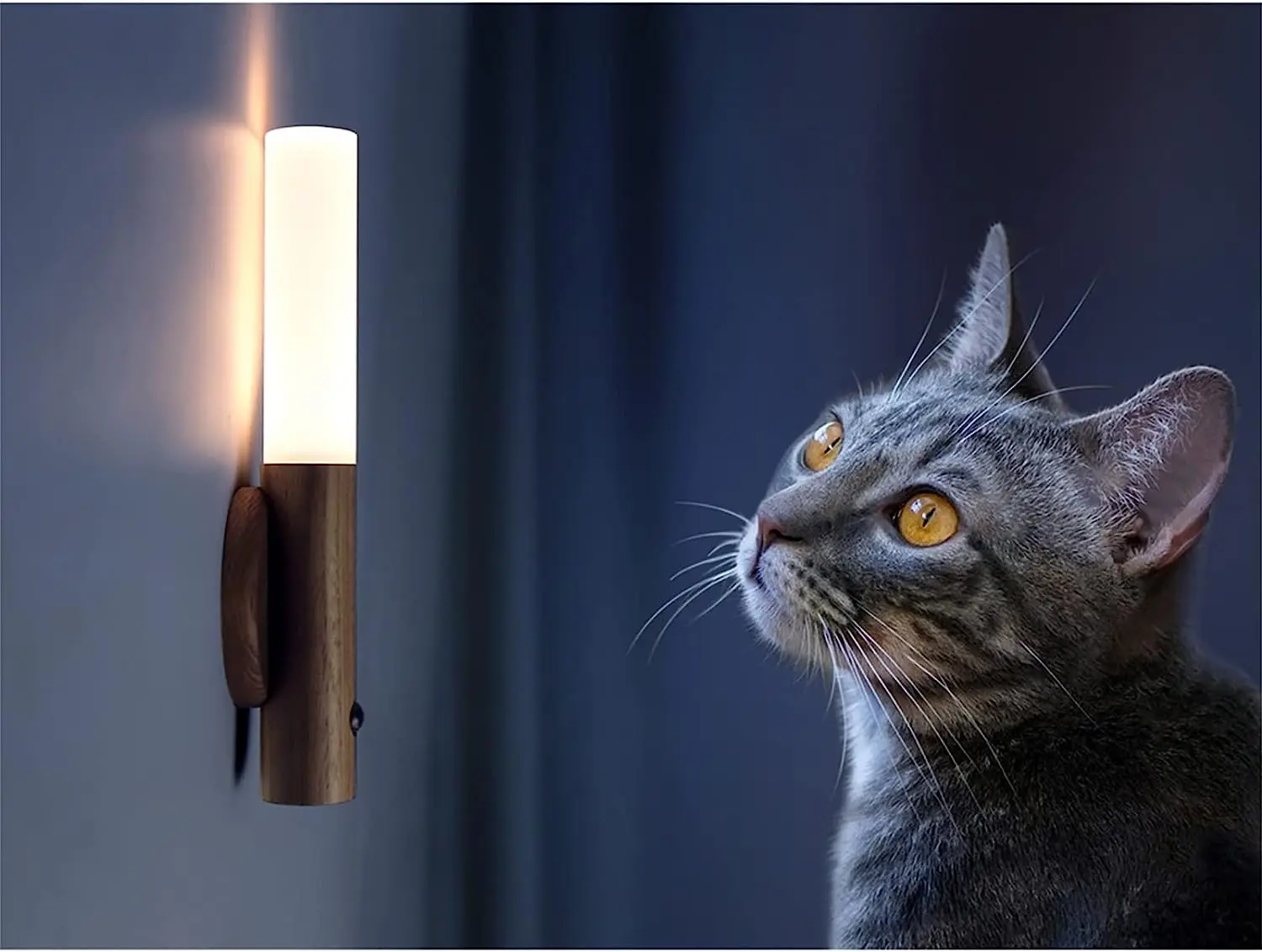 Magnetic light-emitting diode motion sensor for wooden cabinet wall lights cabinet lights