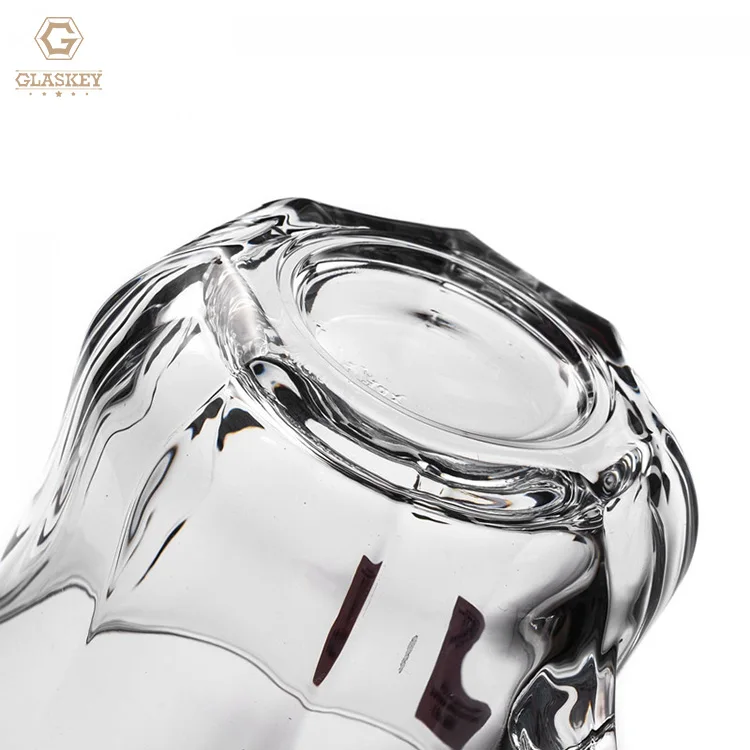 Turkish Black Tea Glass Wholesale Flower Shape Bottom Tea Coffee Cup Milk Glass Mug With Handle