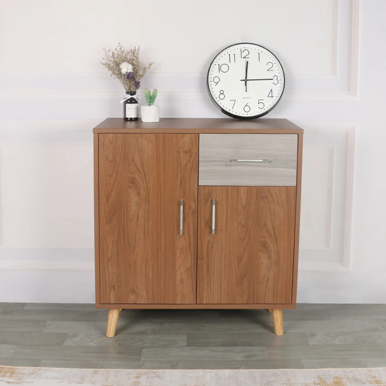 Industrial Knock Down Furniture Wooden Buffet Corner Cabinet for Storage Kitchen