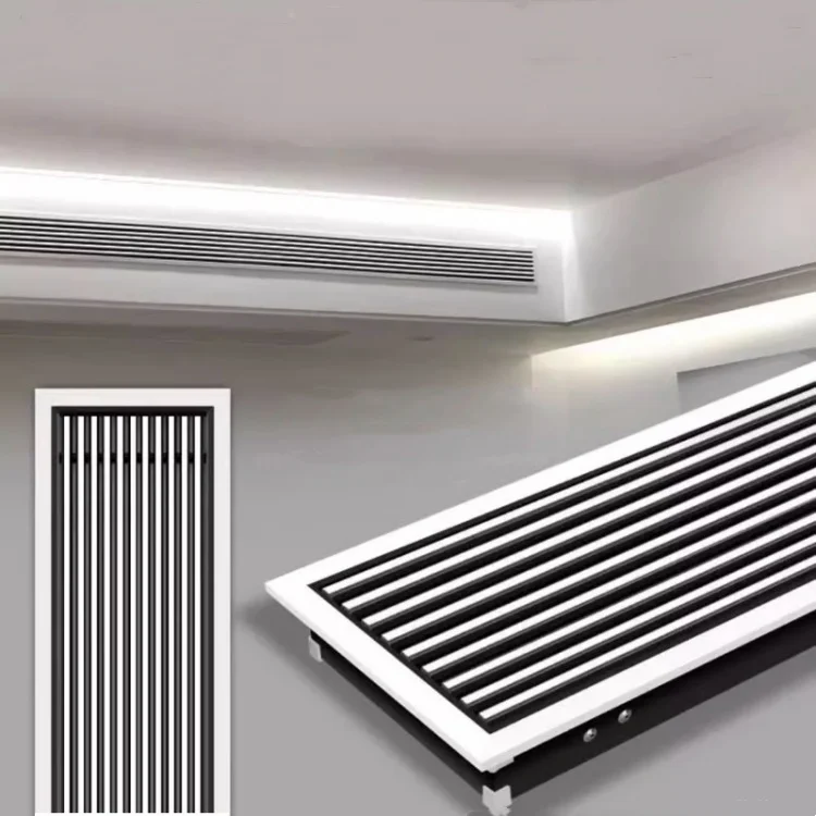 Modern AC vent cover Standard linear slot diffuser for ceiling wall HVAC air vent white decorative aluminum register grille
