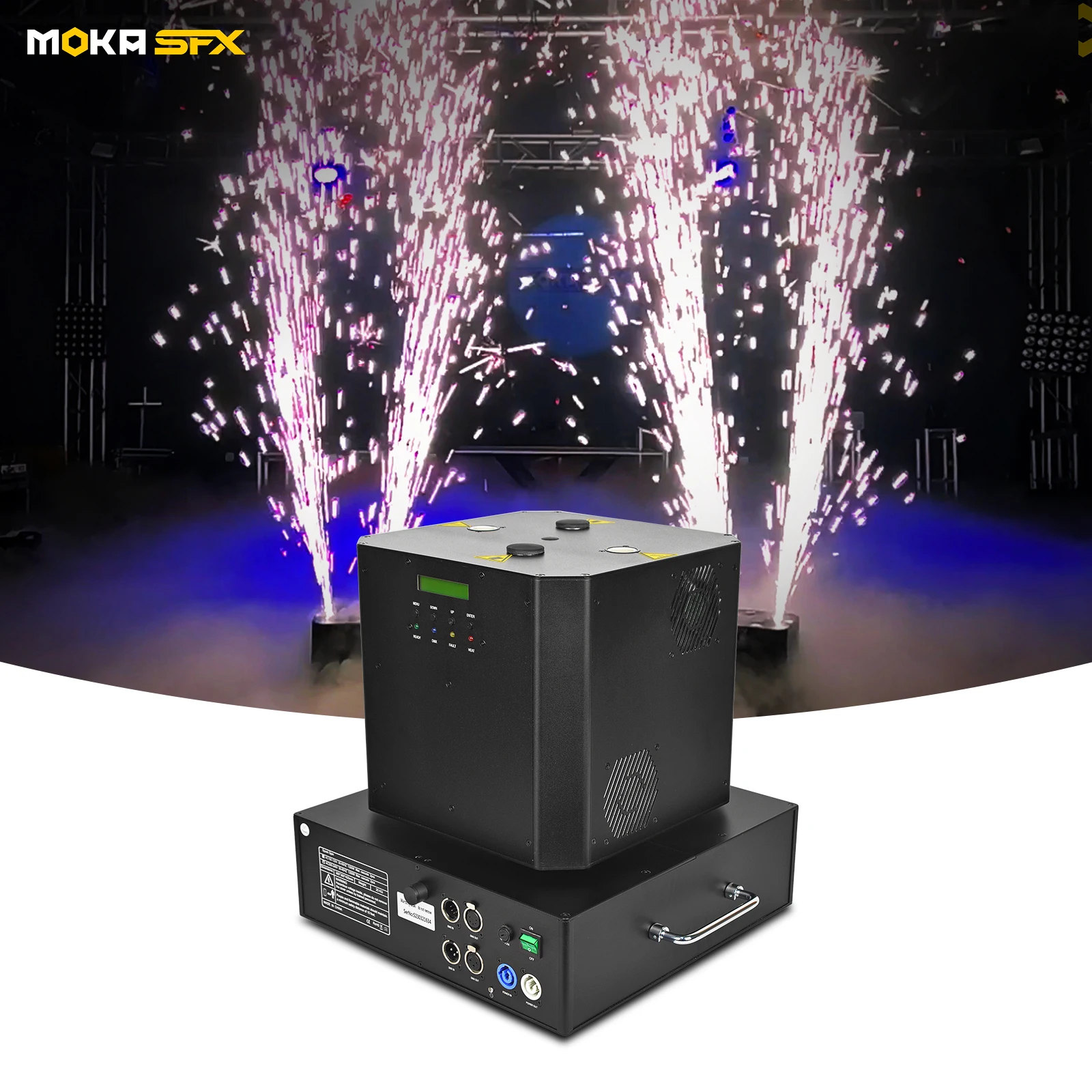 MK-E18  Wireless Remote Dual Head Rotation Fireworks Cold Spark Flame Sparkler Spin Machine pirotecnia Pyrotechnics fireworks